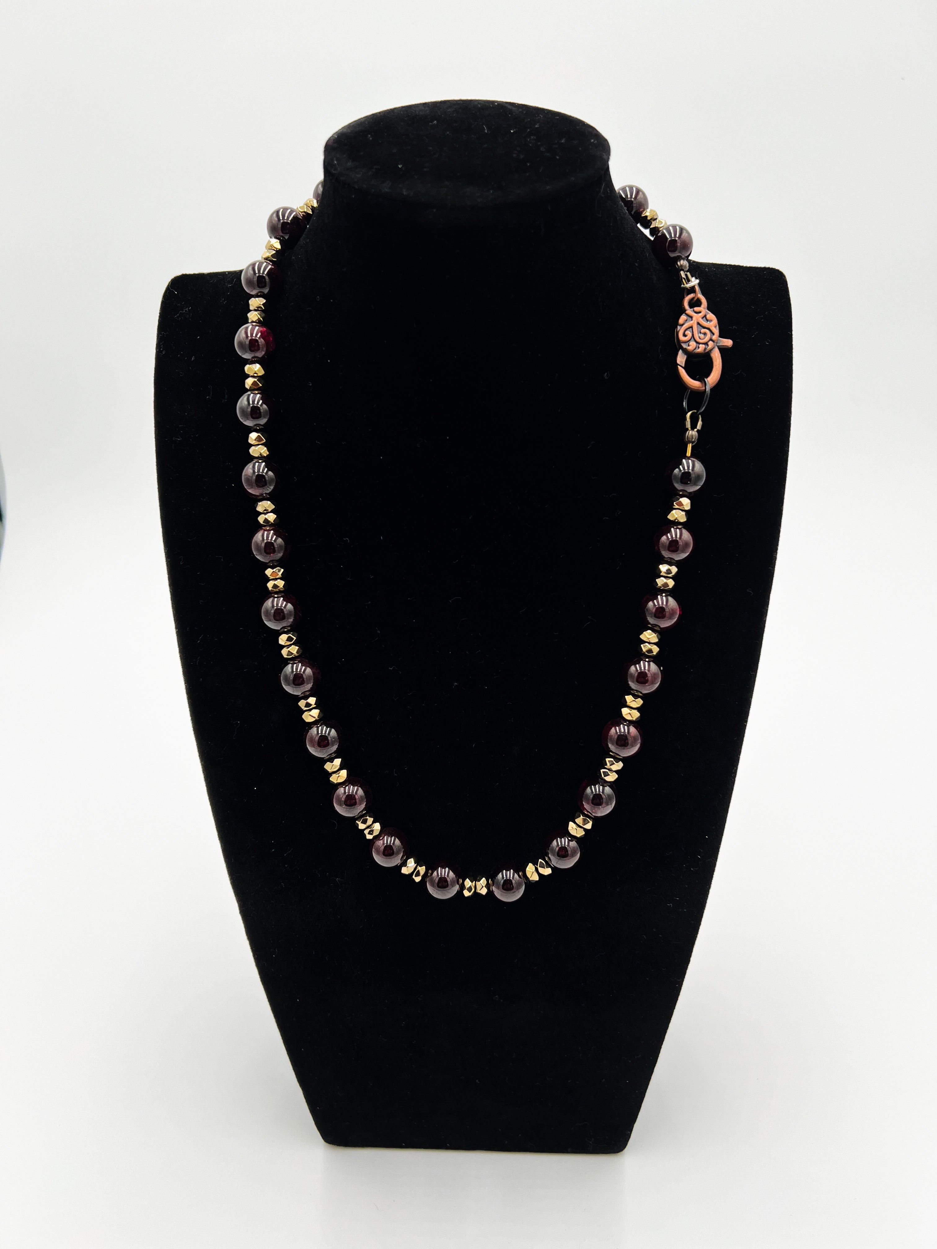 Red Garnet Necklace 21.5"