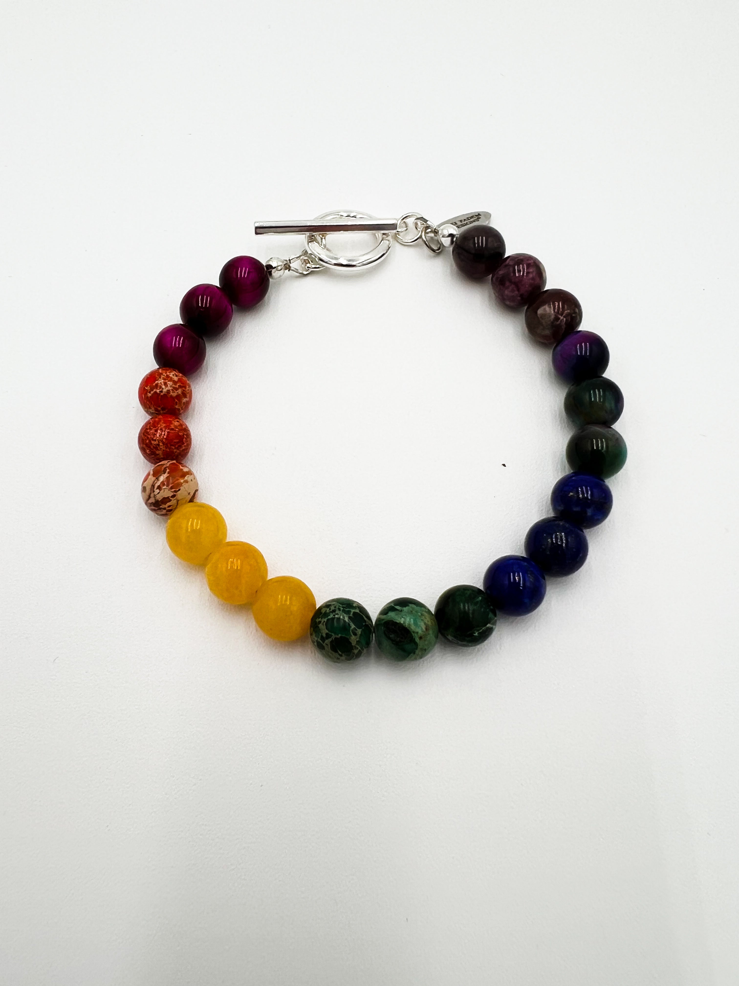 Rainbow Bead Bracelet 7"