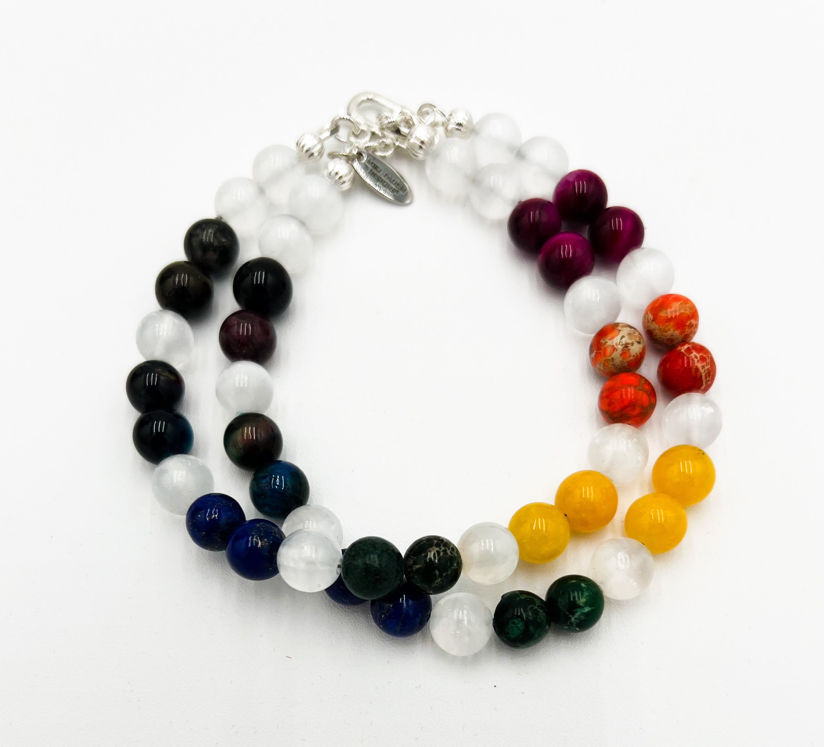 Rainbows & Clouds-Double Layer Pattern Bracelet 7.5"