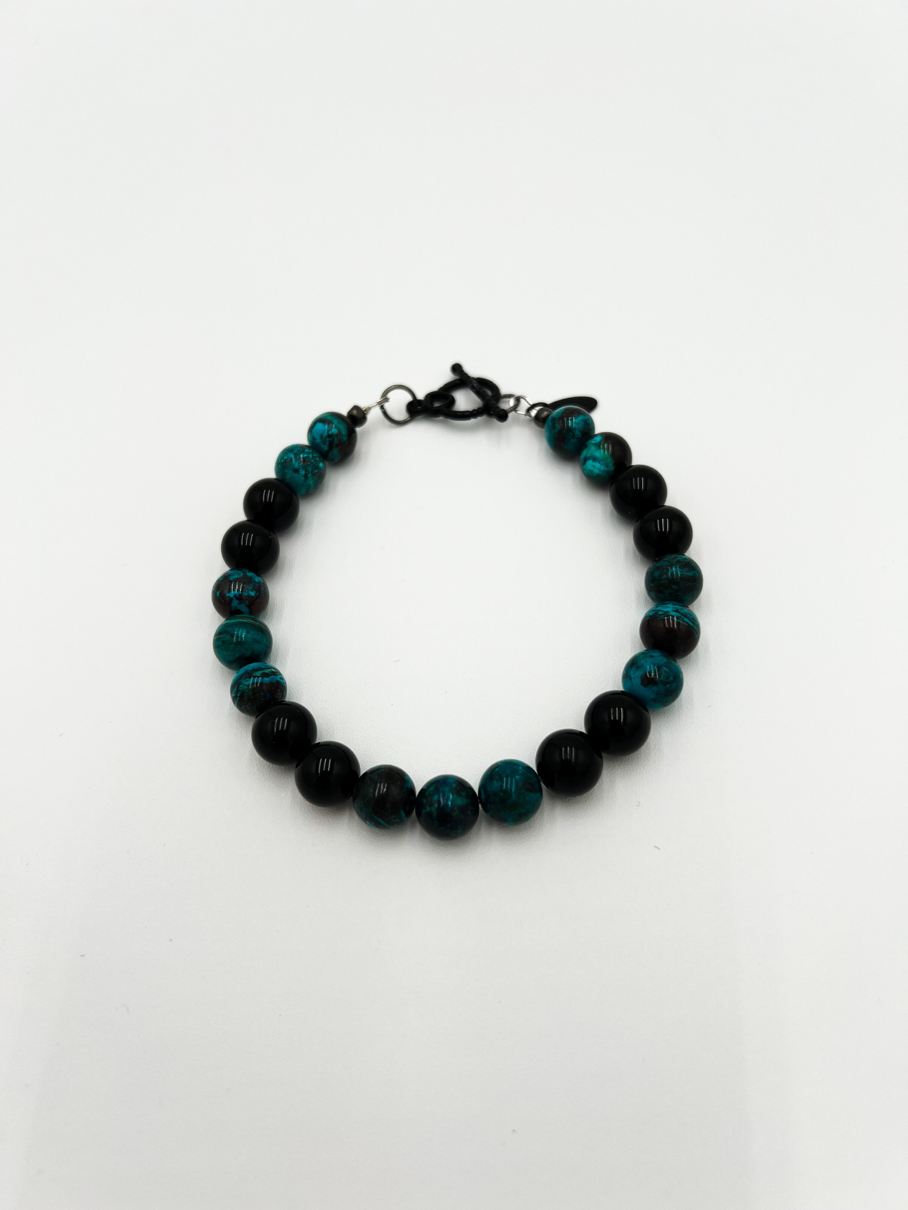 Rare Shattuckite & Onyx Bracelet 8"