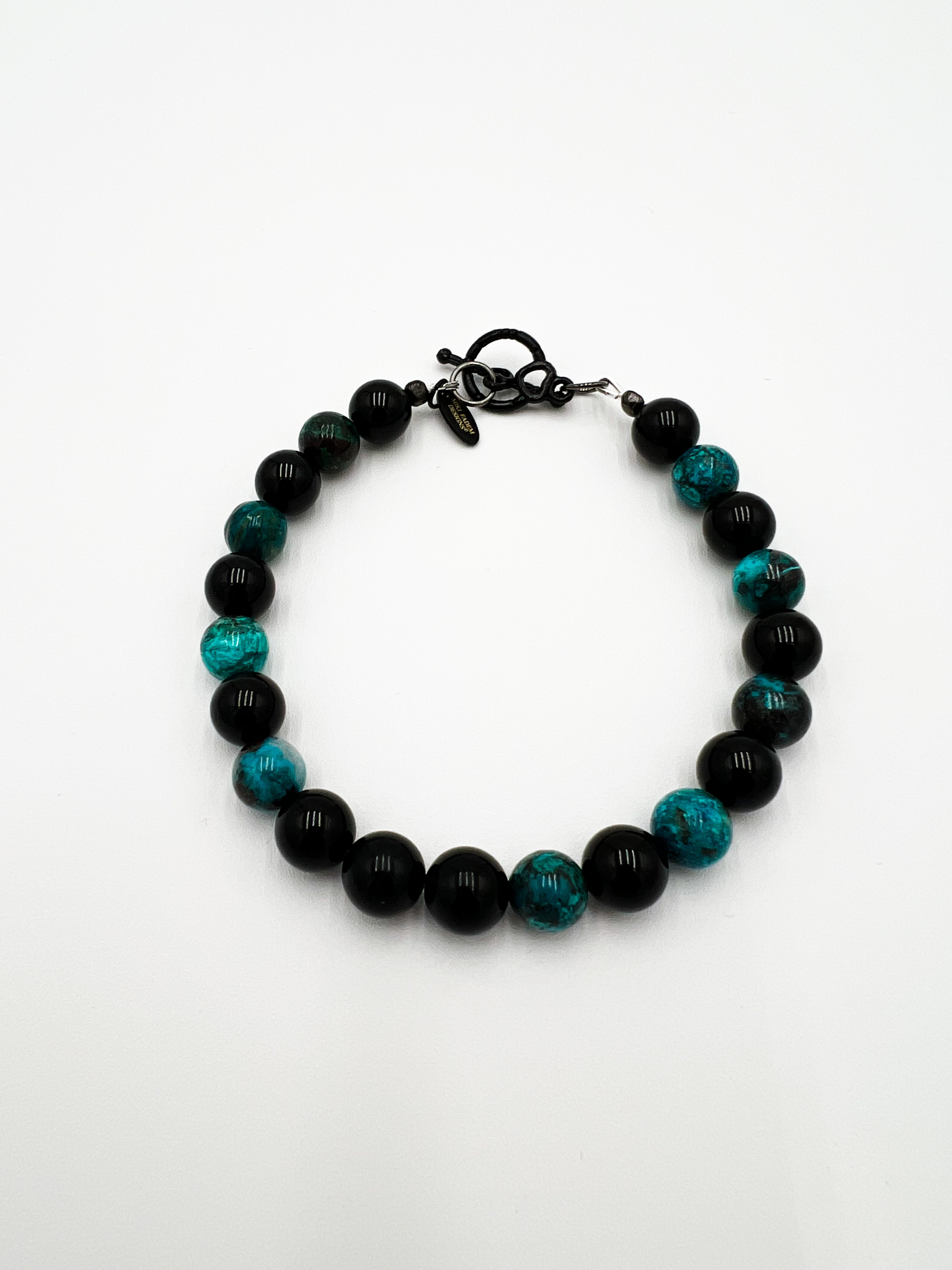 Shattuckite and Onyx Bracelet 8"