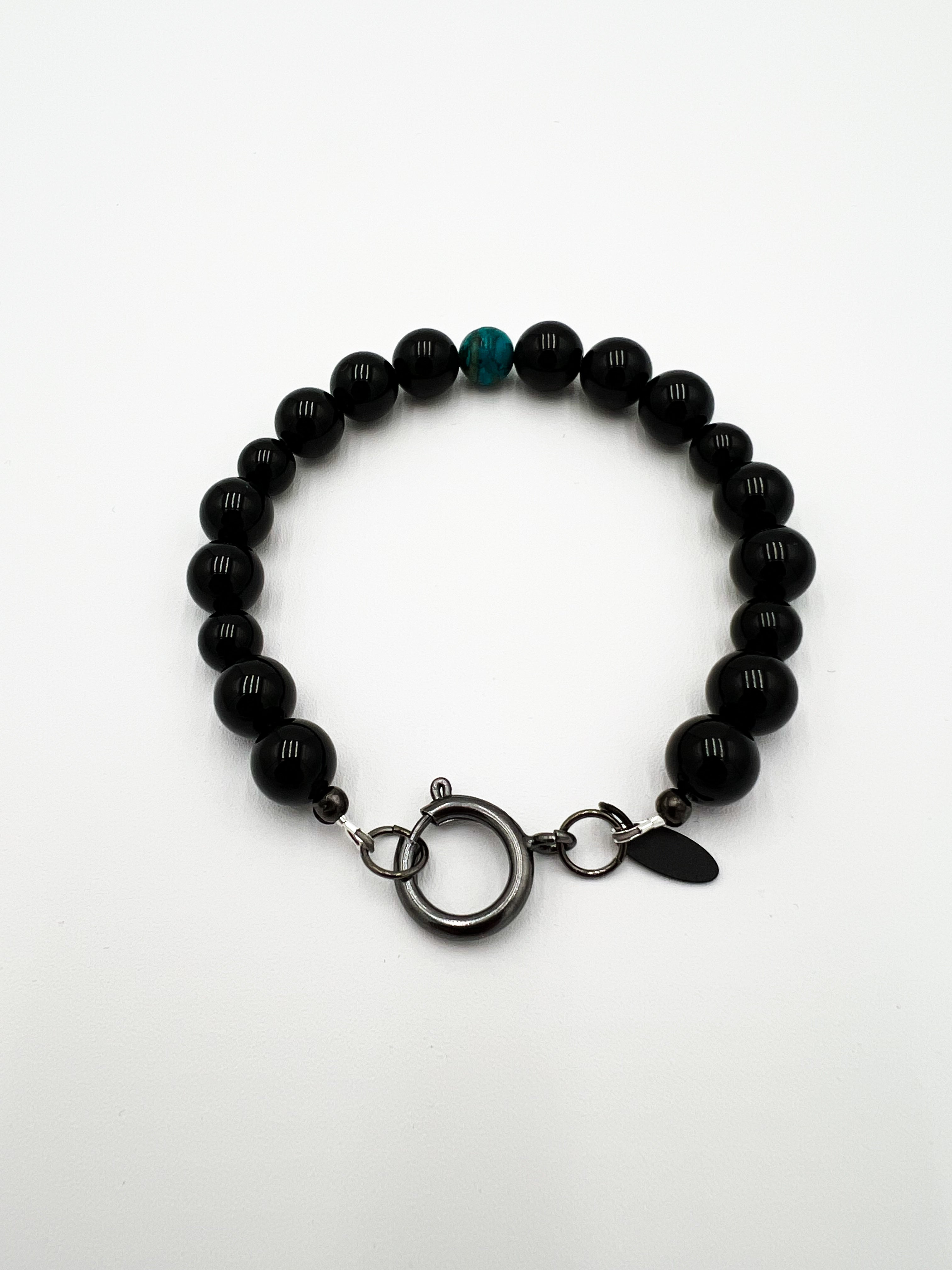Onxy & Shattuckite Bracelet 8"