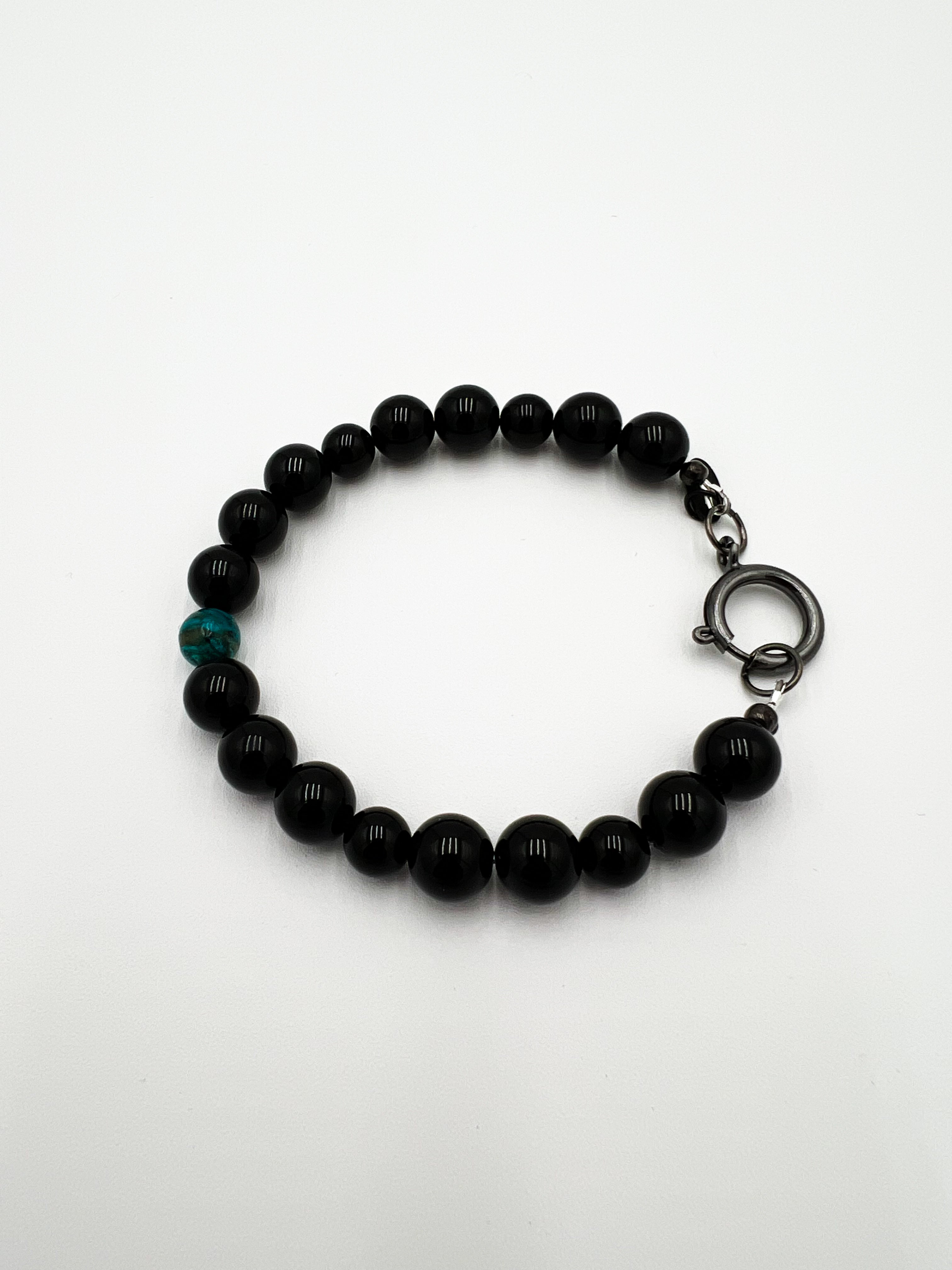 Onxy & Shattuckite Bracelet 8"
