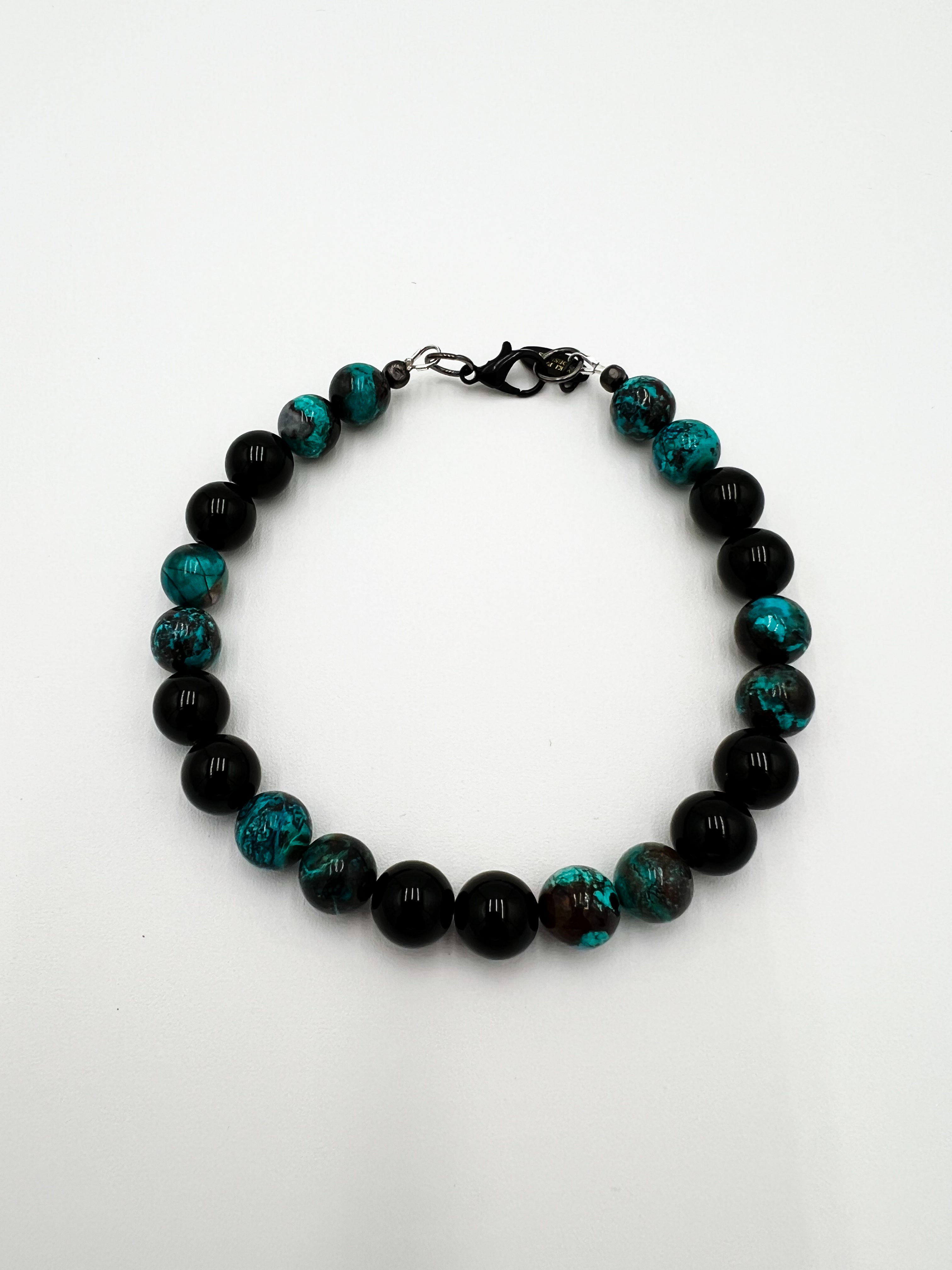 Shattuckite & Onxy Bracelet 8"
