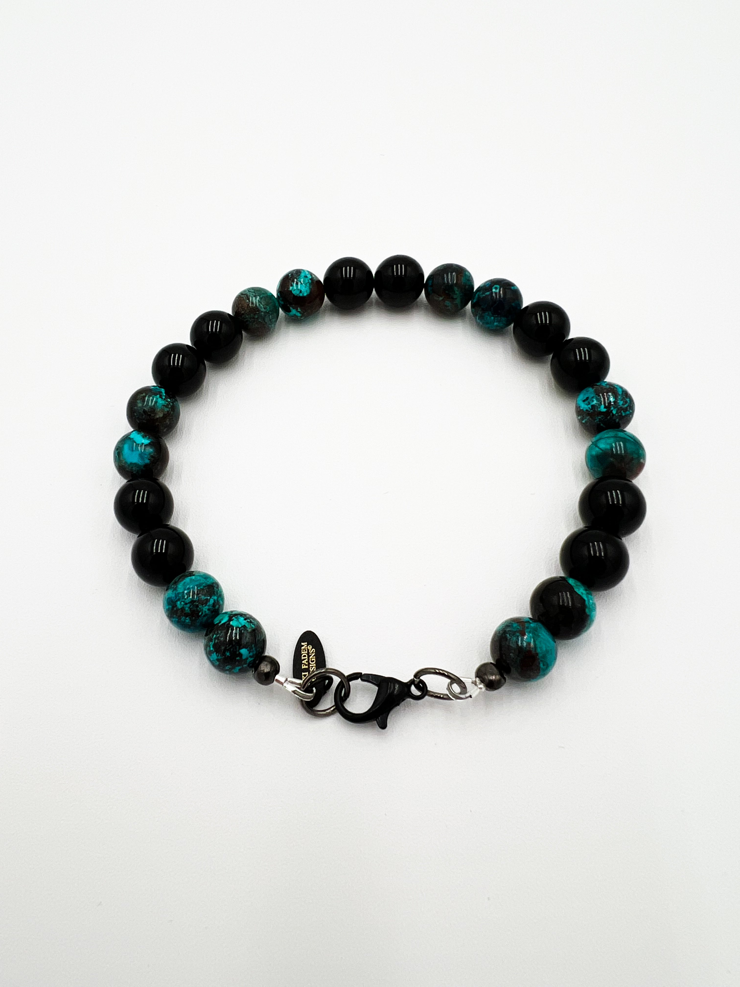 Shattuckite & Onxy Bracelet 8"