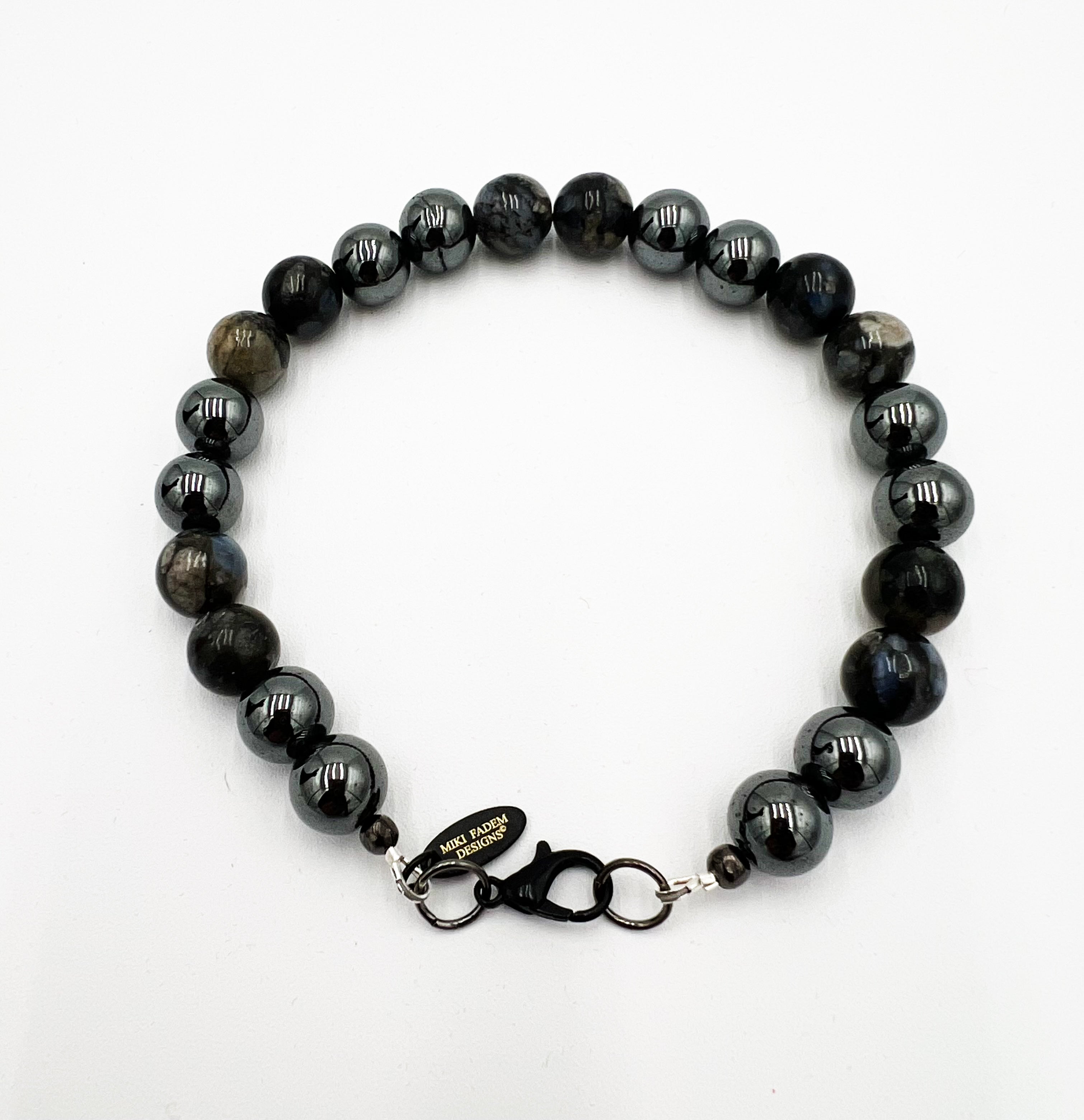 Hematite & Que Sera Bracelet 9"