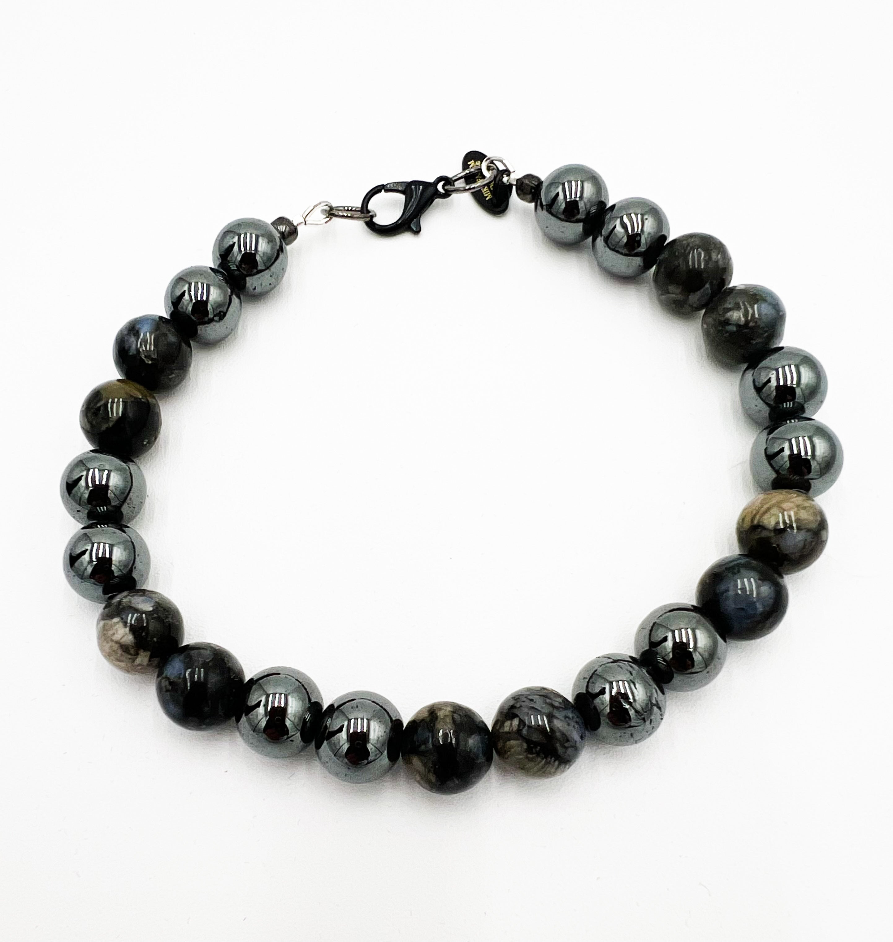 Hematite & Que Sera Bracelet 9"