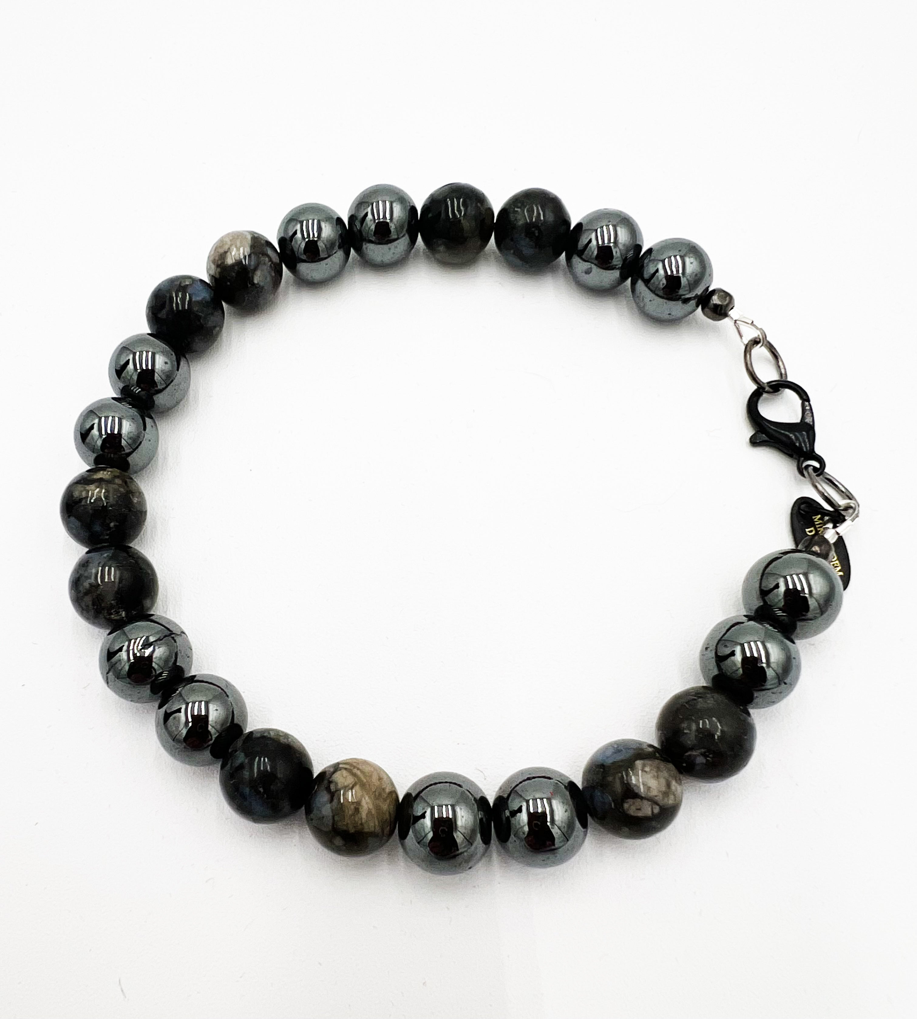 Hematite & Que Sera Bracelet 9"