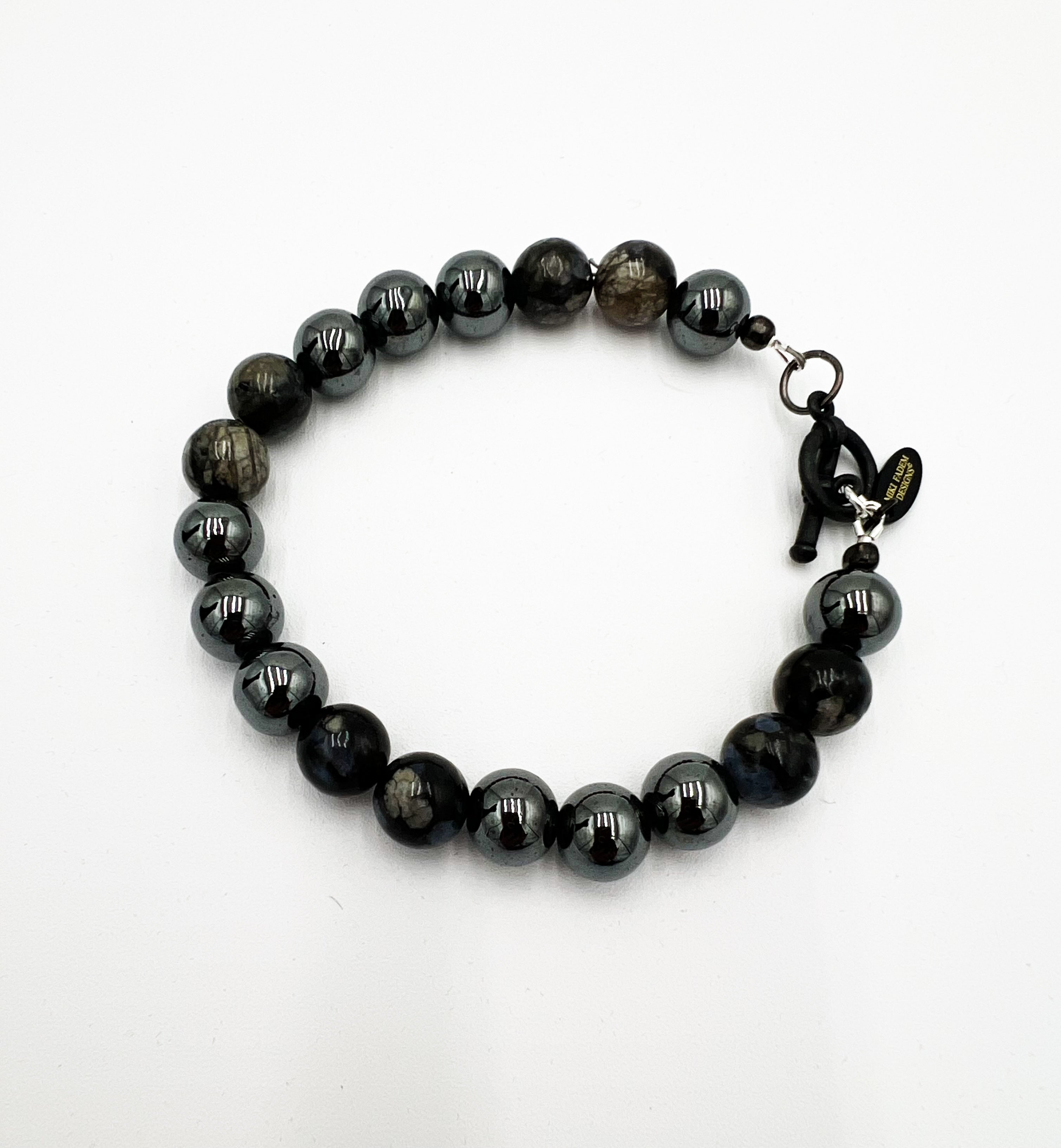 Hematite & Que Sera Bracelet 7 3/4"