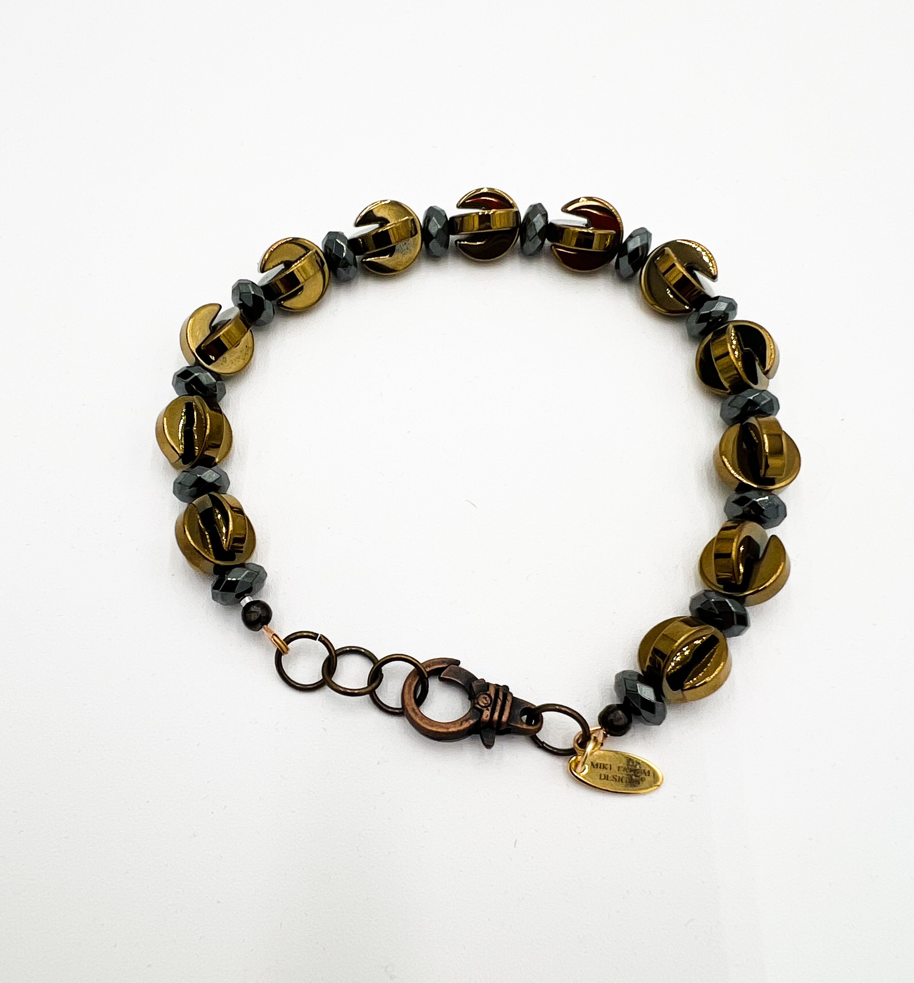 Pyrite Half Circles & Tourmaline Necklace & Bracelet Set