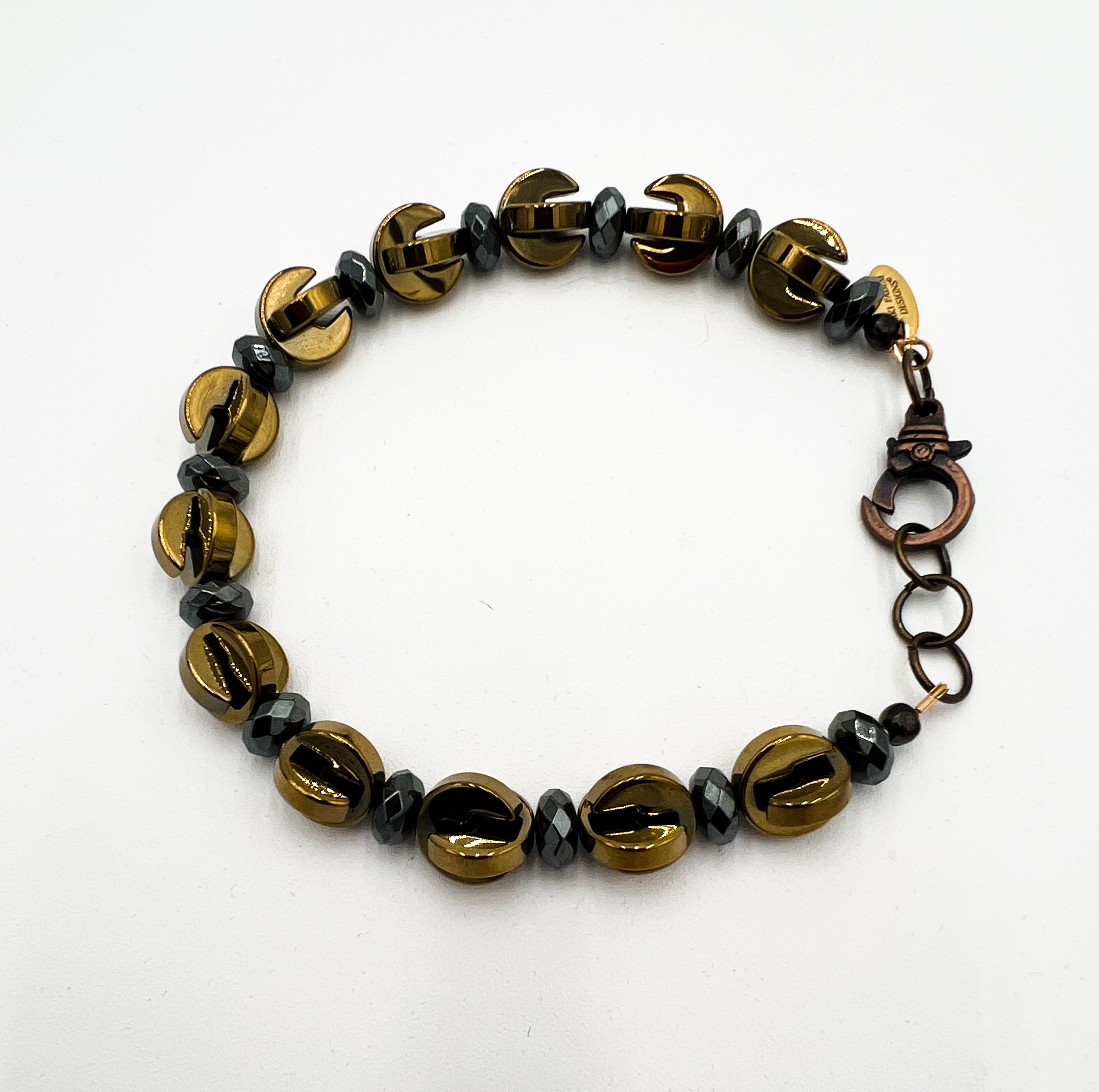 Pyrite Half Circles & Tourmaline Necklace & Bracelet Set