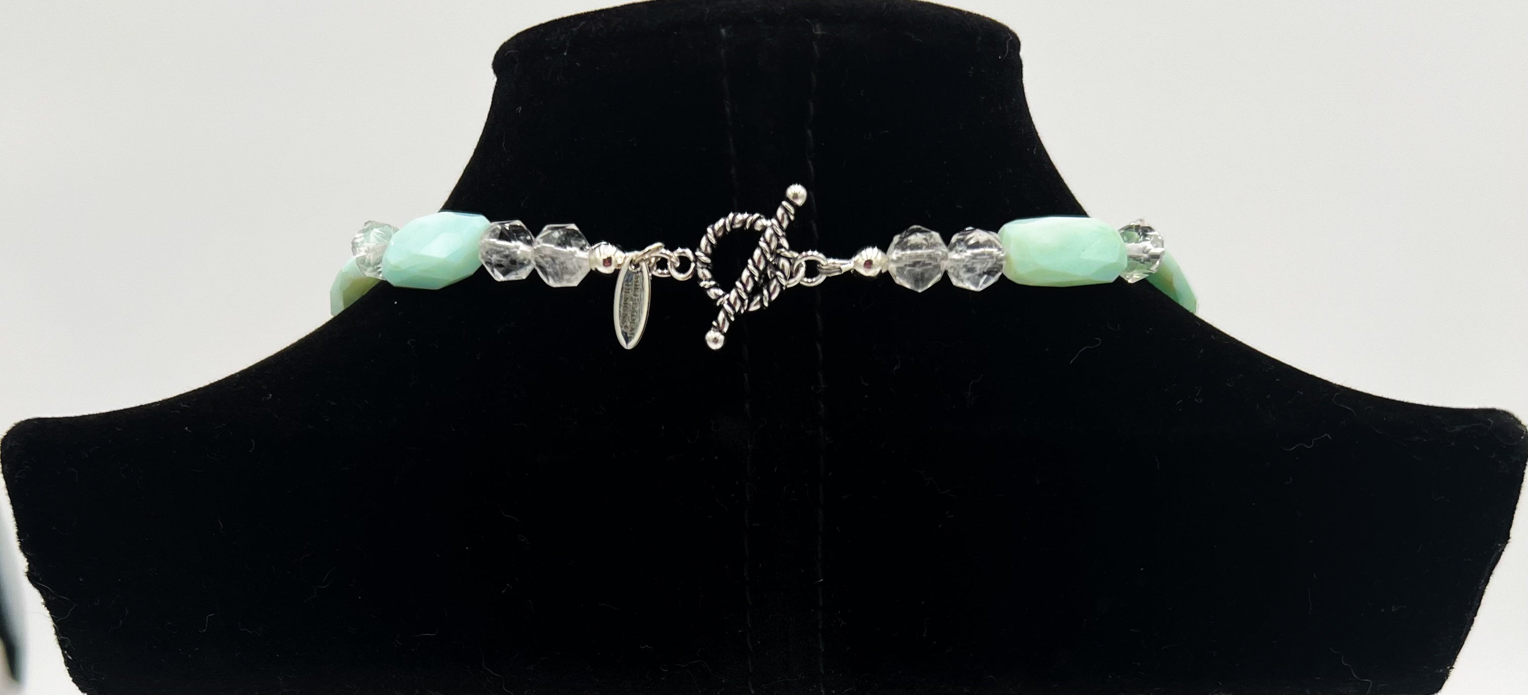 Blue Peruvian Opal & Quartz - Necklace & Bracelet Set