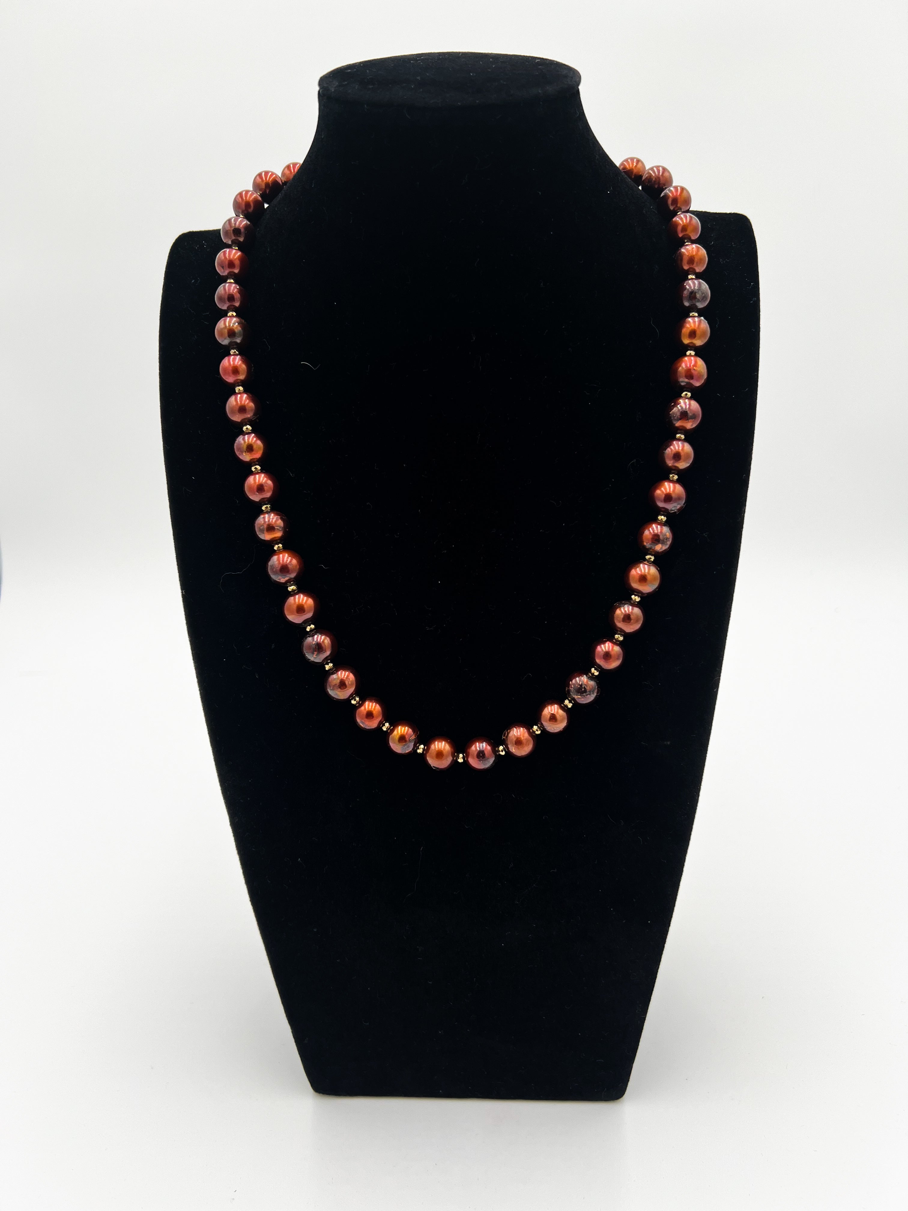 Brown Freshwater Pearl Necklace 23"