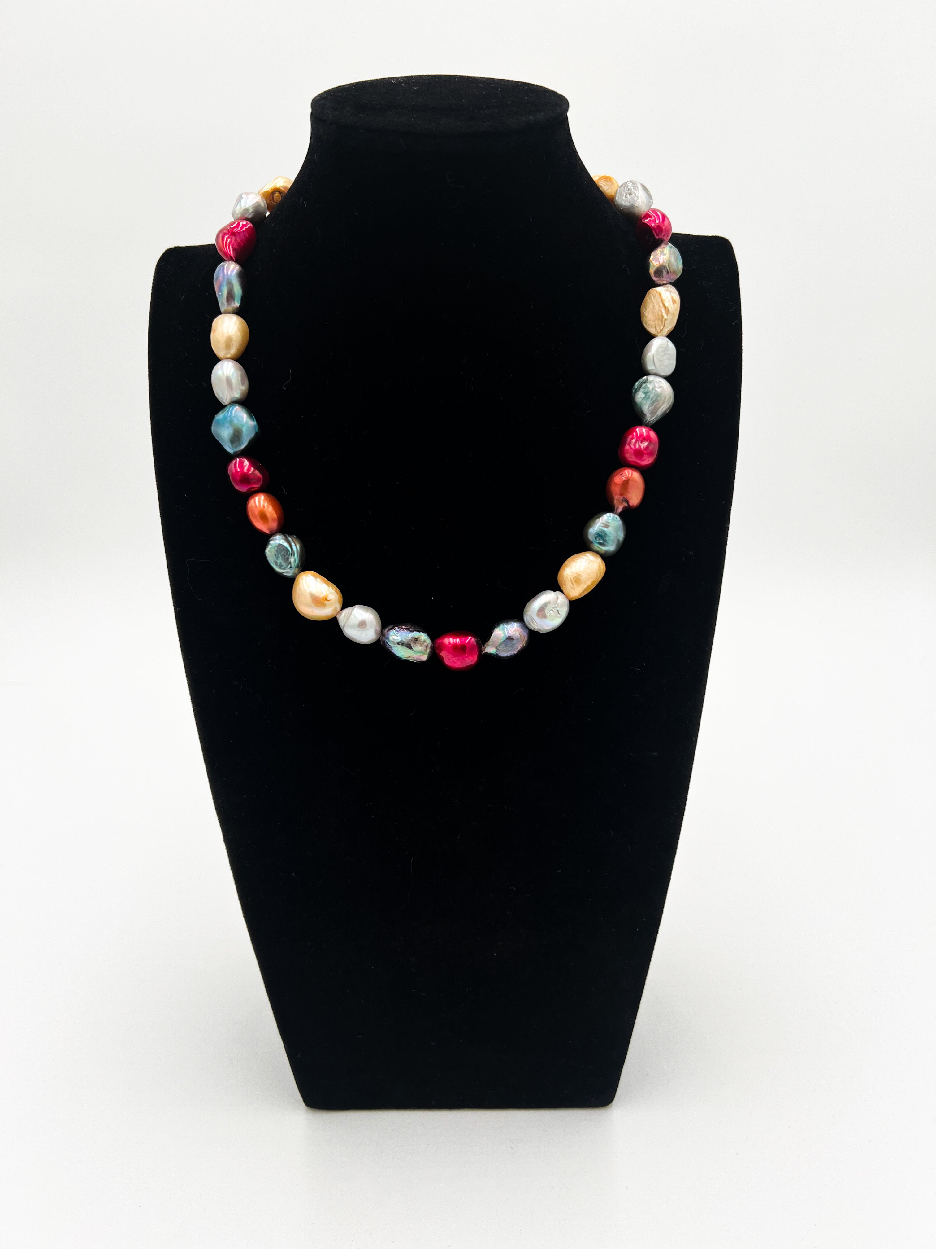 Rainbow Freshwater Pearl Necklace 20"