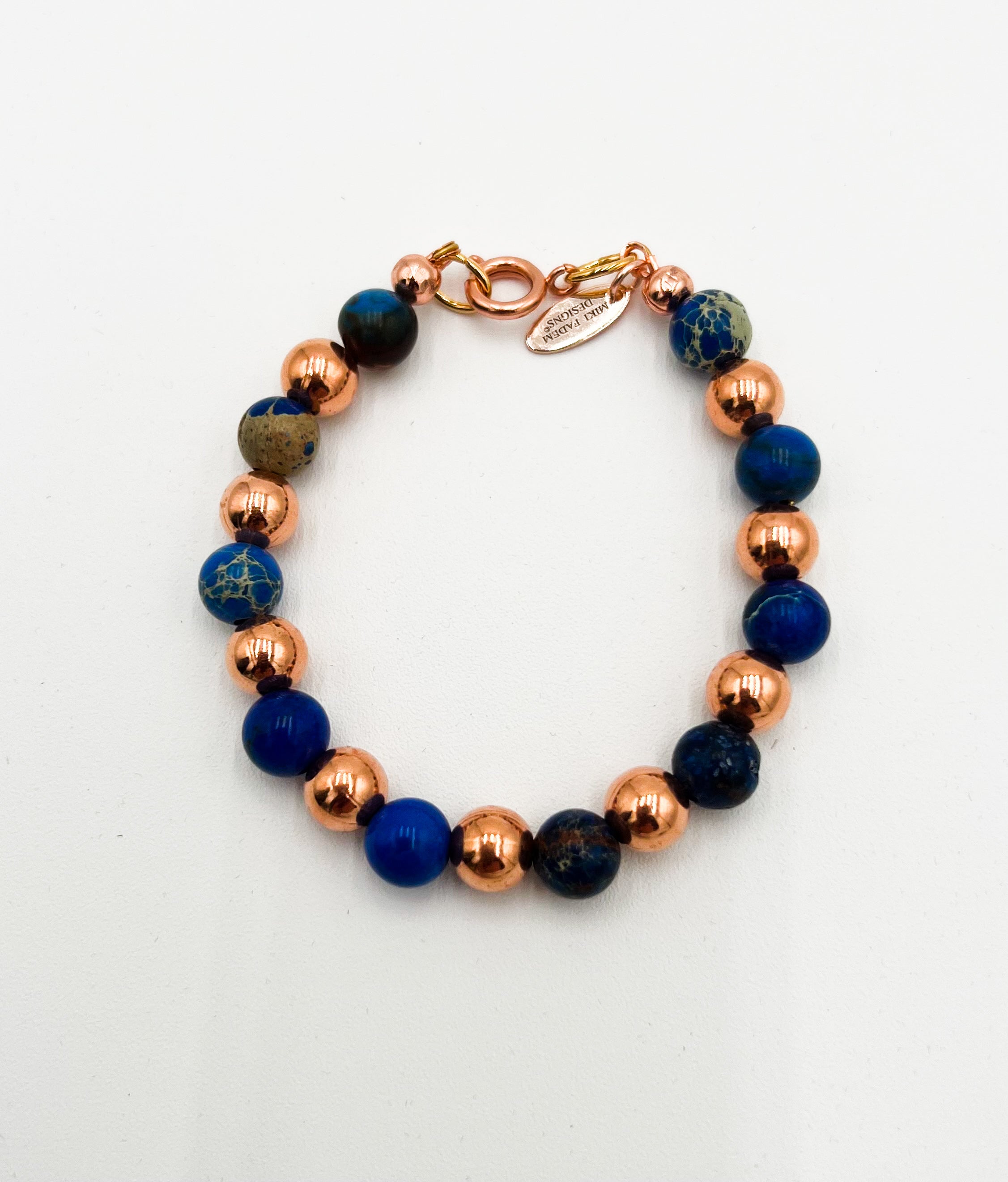Blue Jasper & Copper Bracelet 6 1/4"