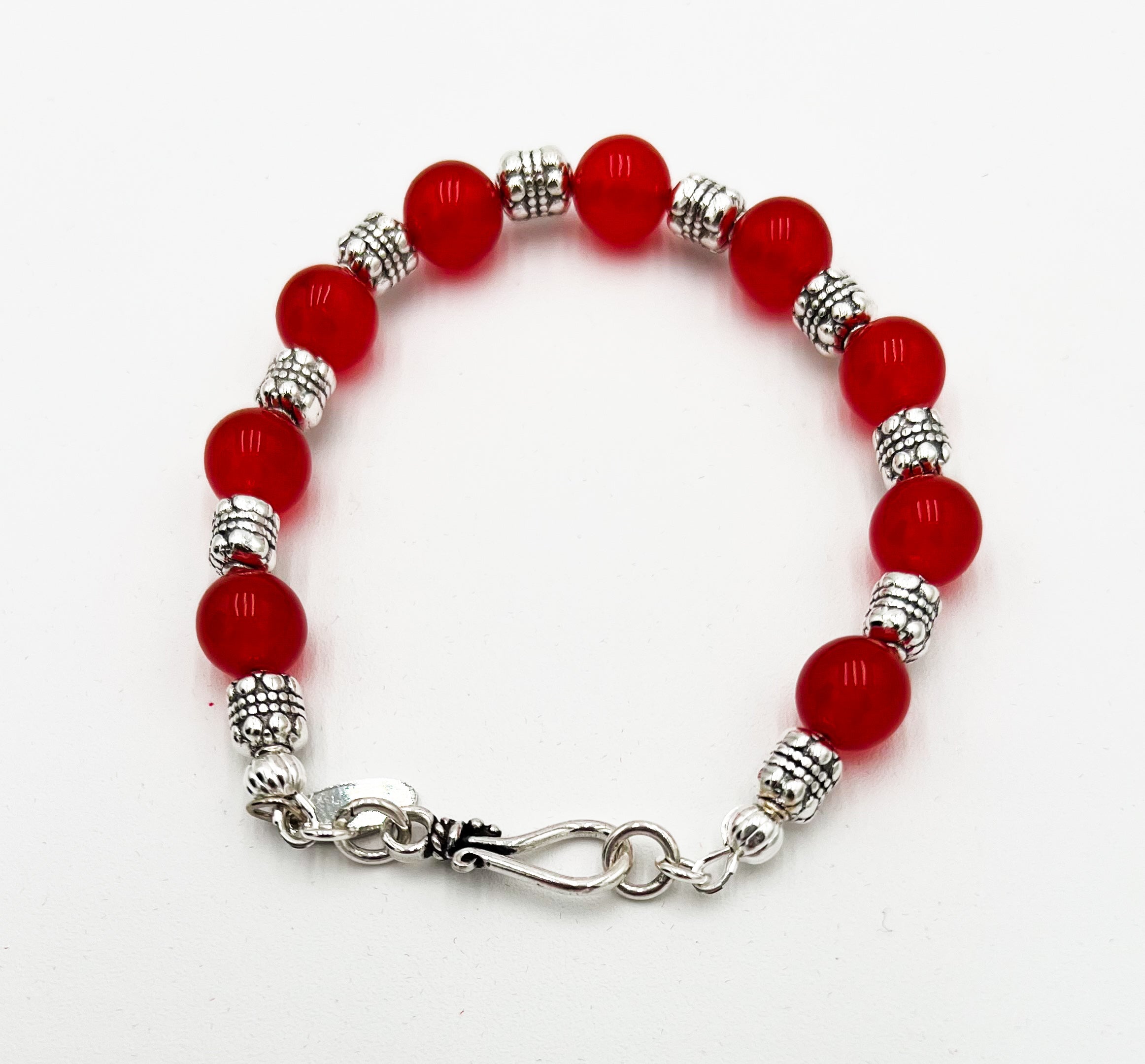 Red Jade Necklace 17" & Bracelet 7.5" Set