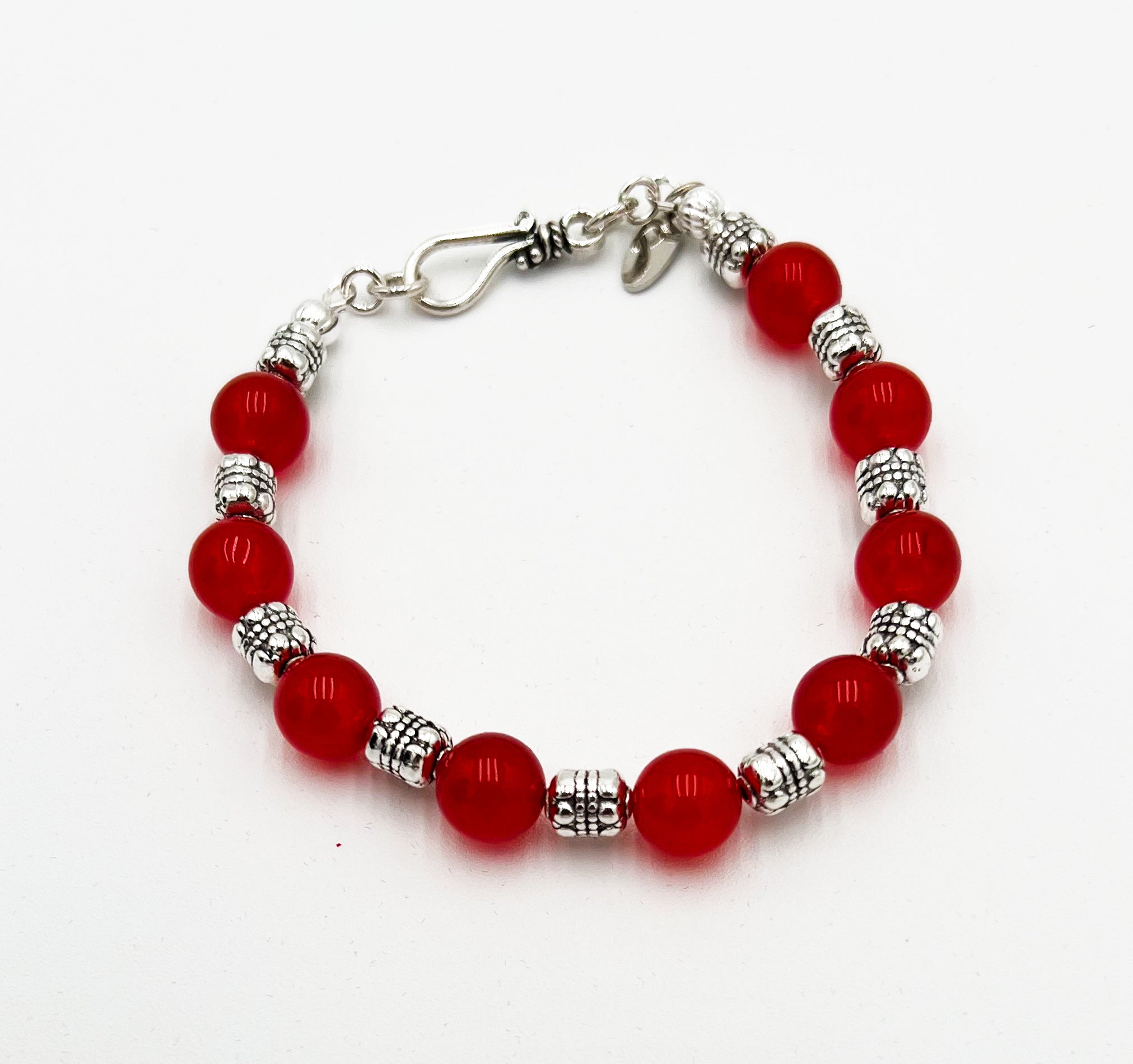 Red Jade Necklace 17" & Bracelet 7.5" Set