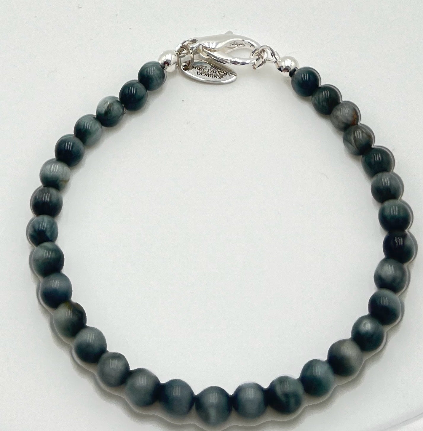 Gray Eagle Eye Bracelet-Stackable 7.5"