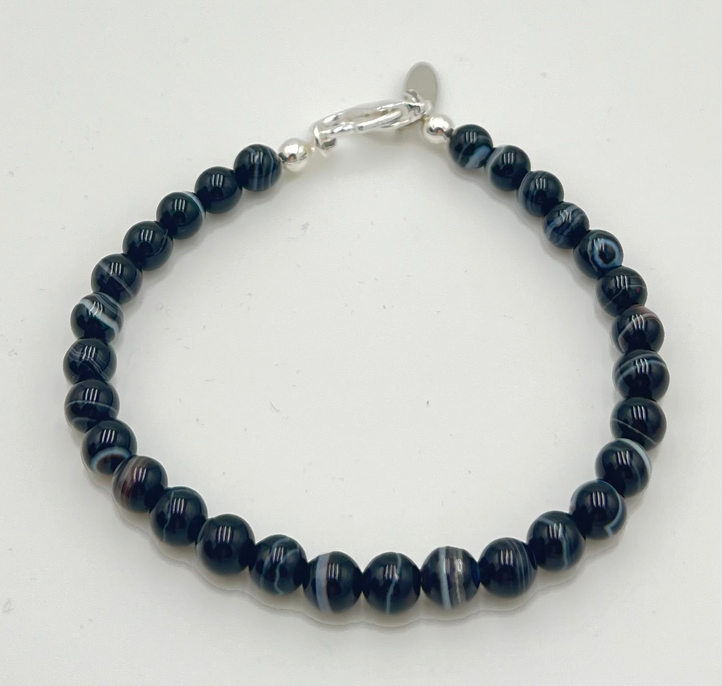 Tuxedo Agate Bracelet-Stackable 7.5"