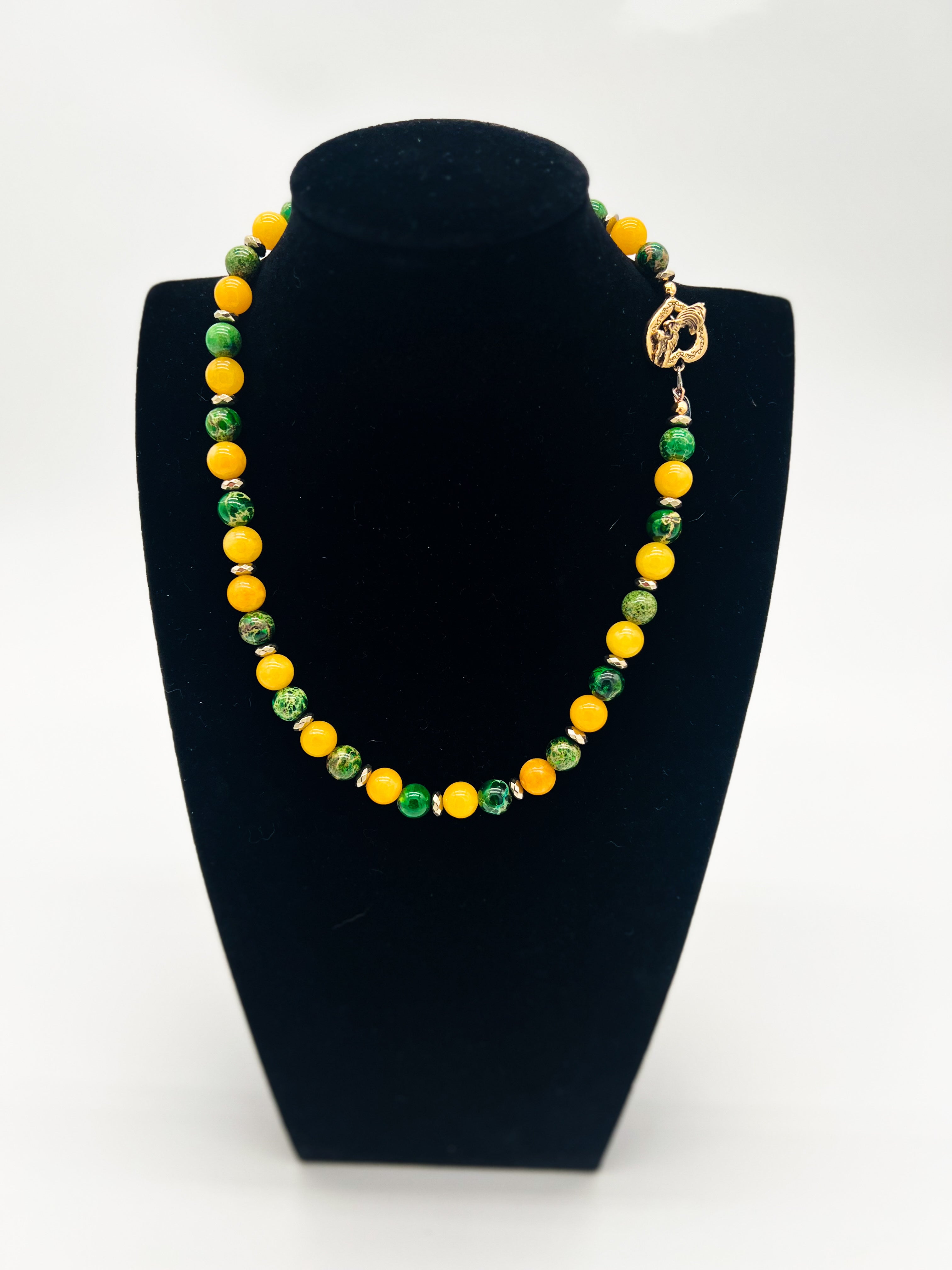 Yellow Jade Necklace 20"