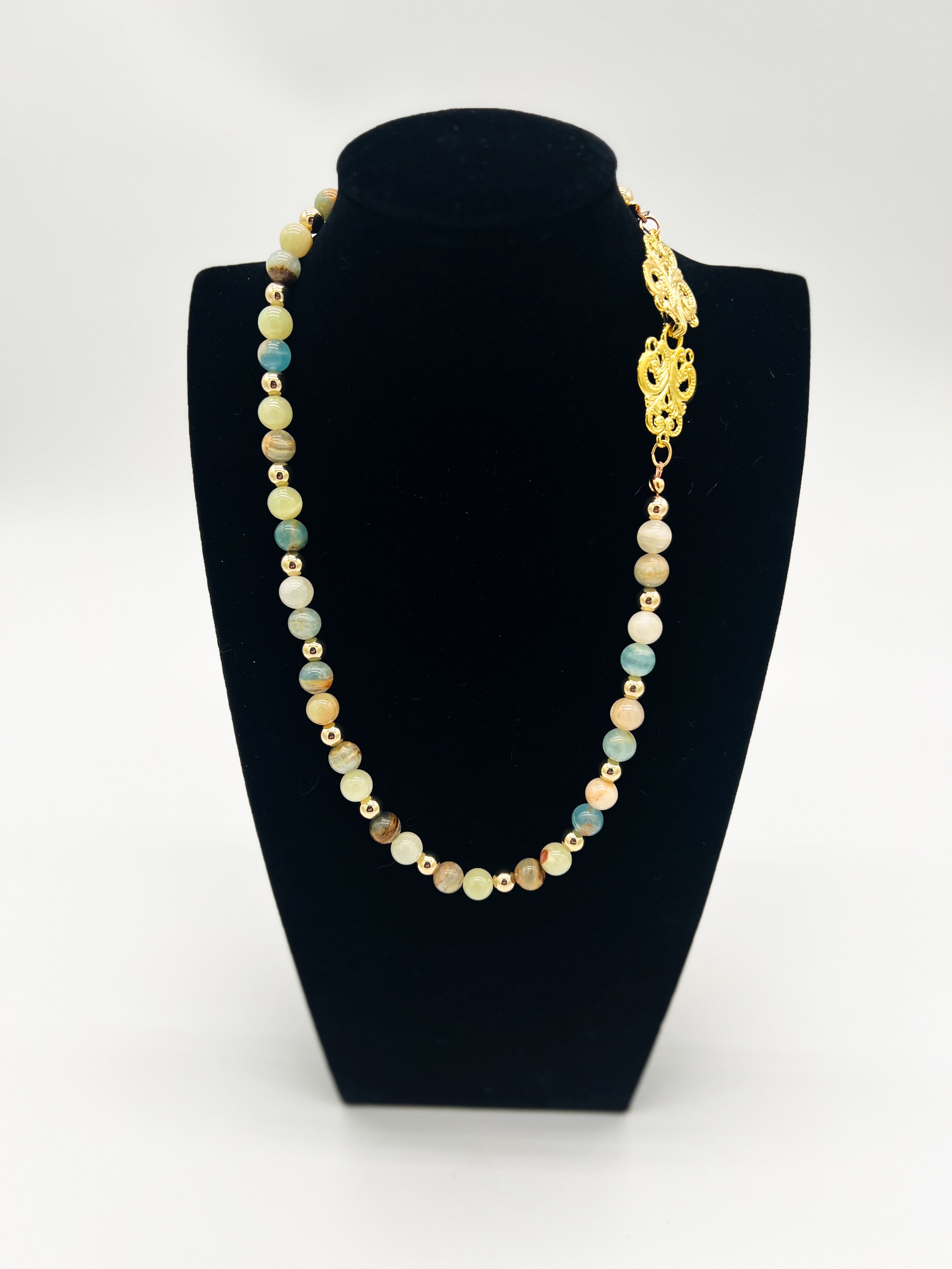 Blue & Italian Onyx Necklace 20.5"