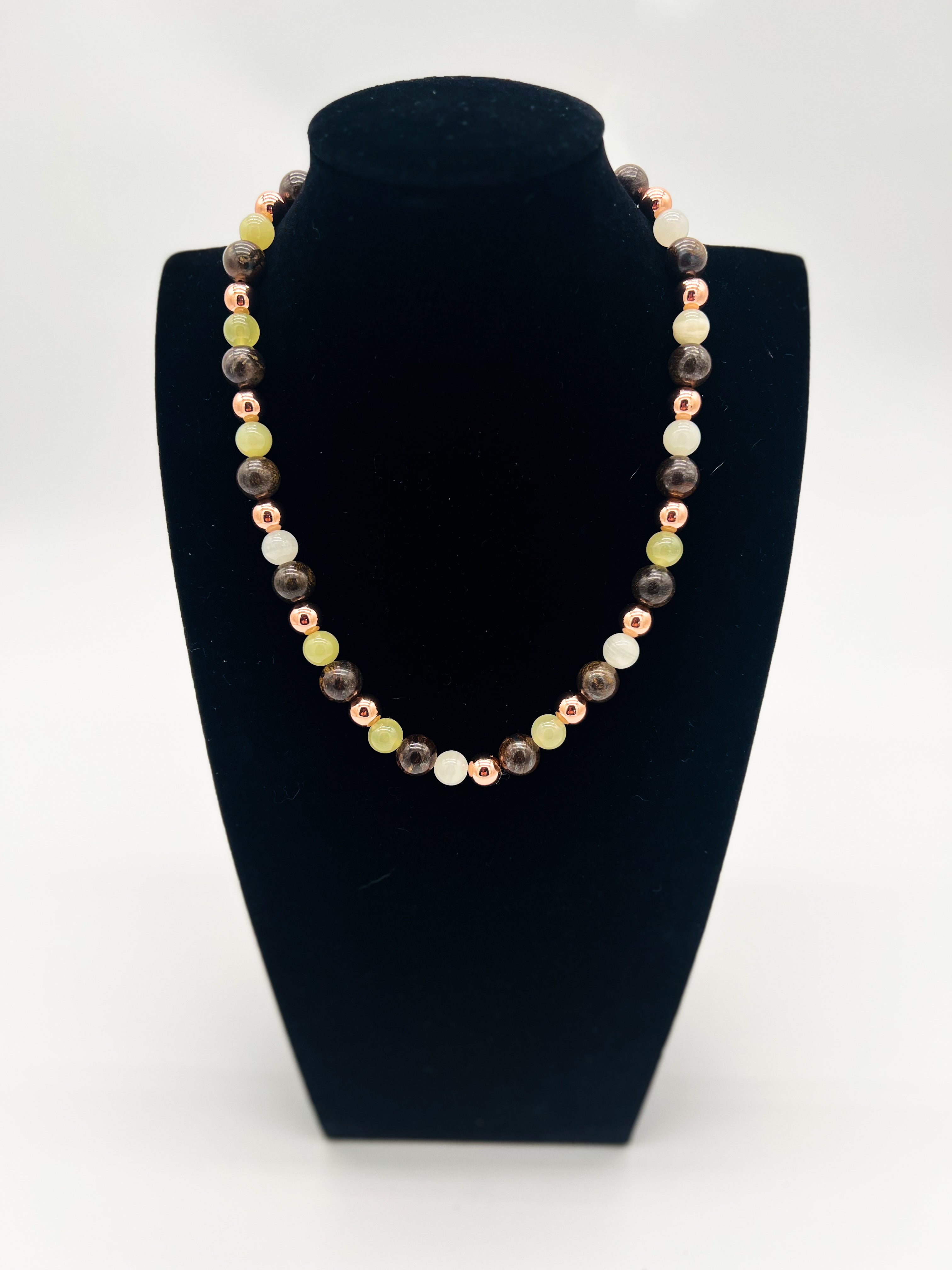 Rose Gold & Italian Onyx Necklace 20.5"