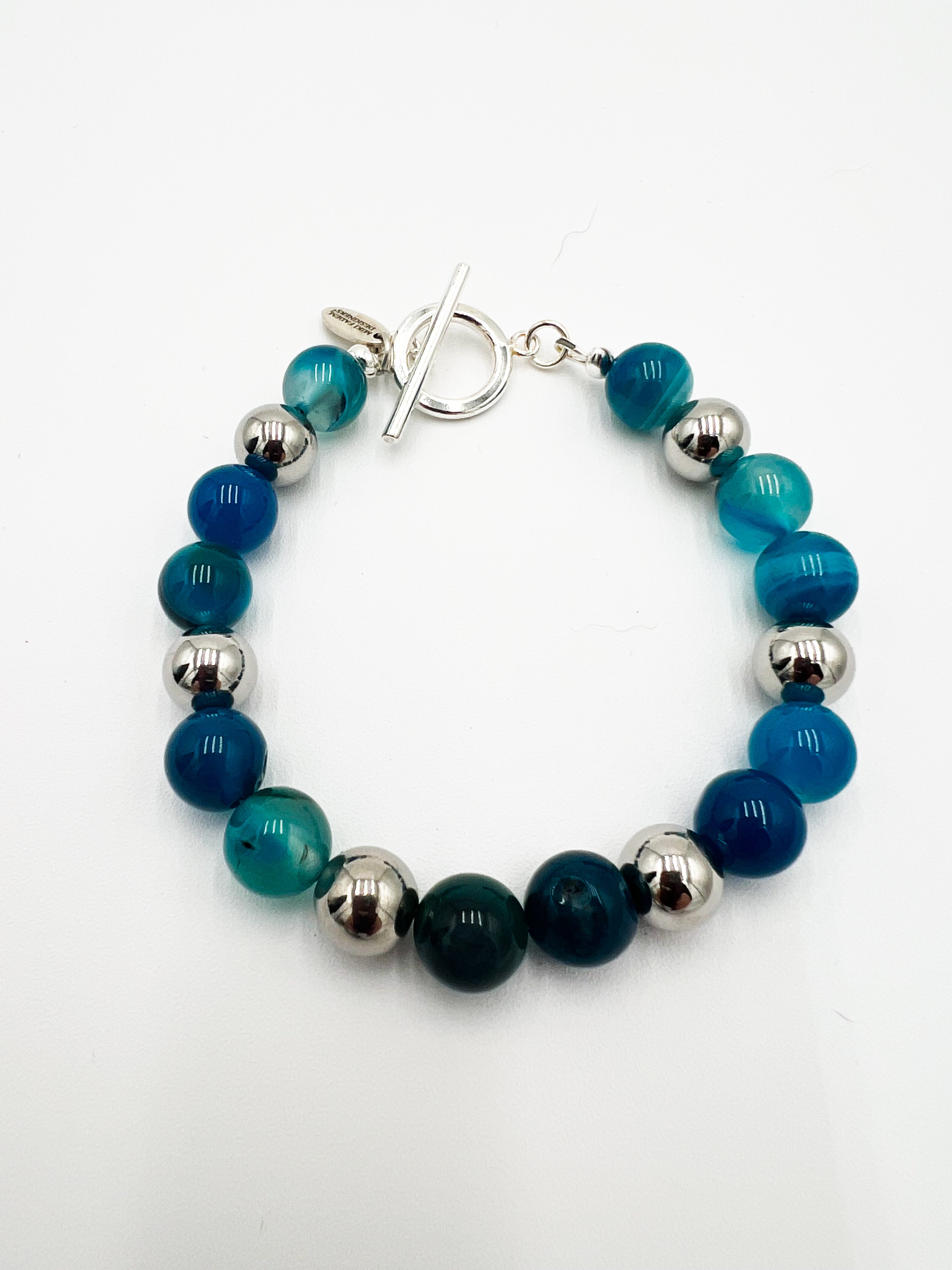 Blue Agate Bracelet 7"